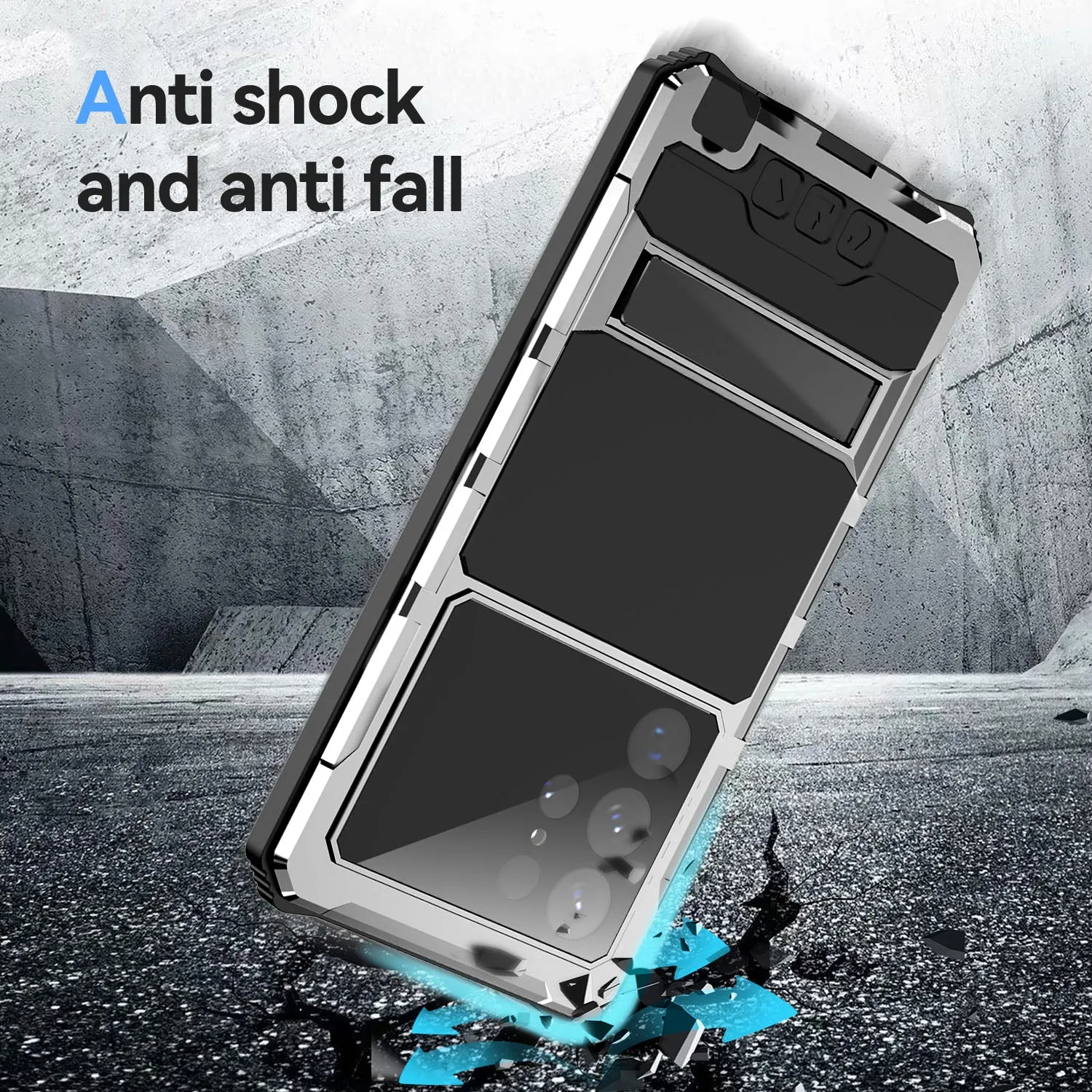 R-Just King Kong Kickstand Lens Protector IP54 Metal Outdoor Military Heavy Duty Case Cover