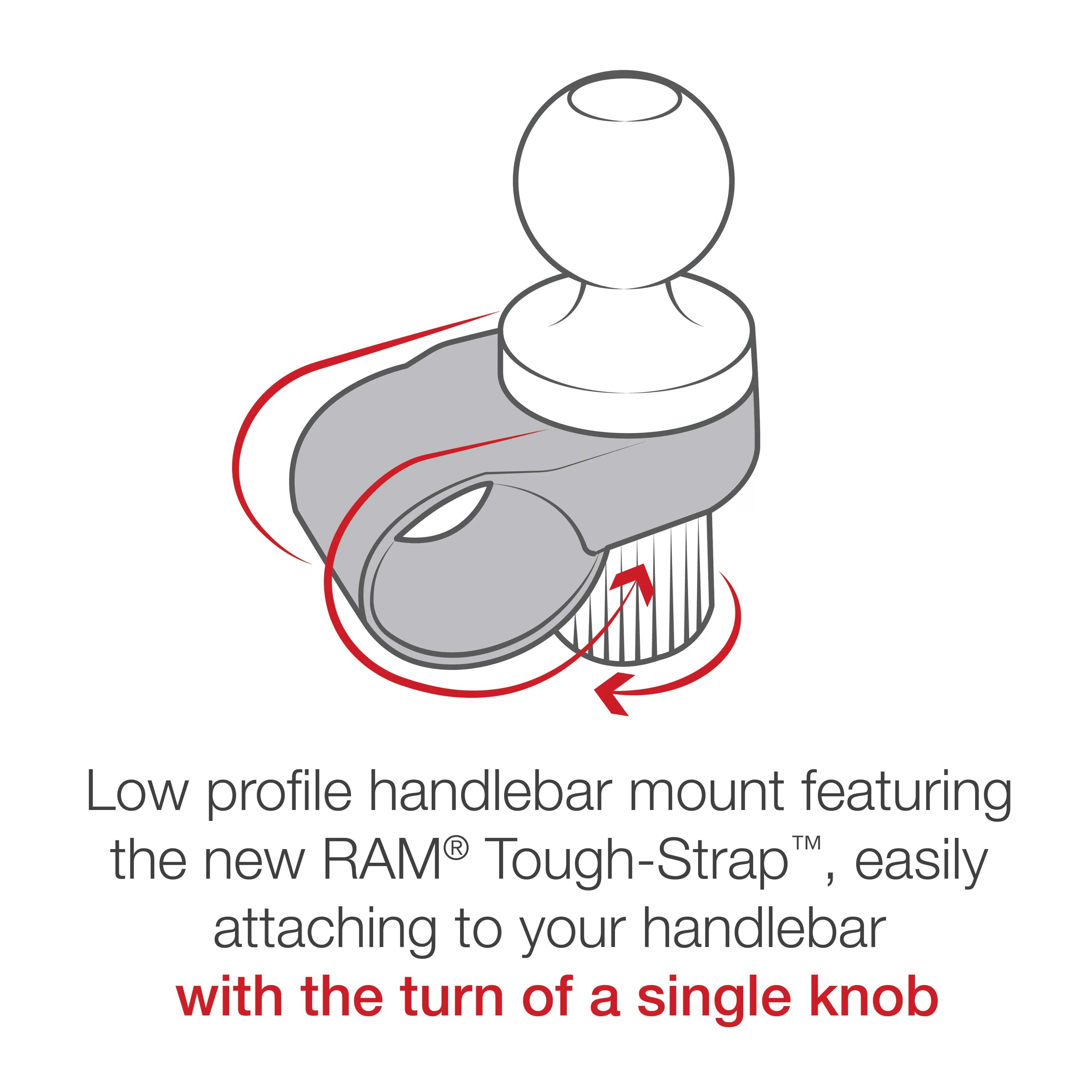 RAM® Quick-Grip™ XL Phone Mount with RAM® Tough-Strap™ Handlebar Base