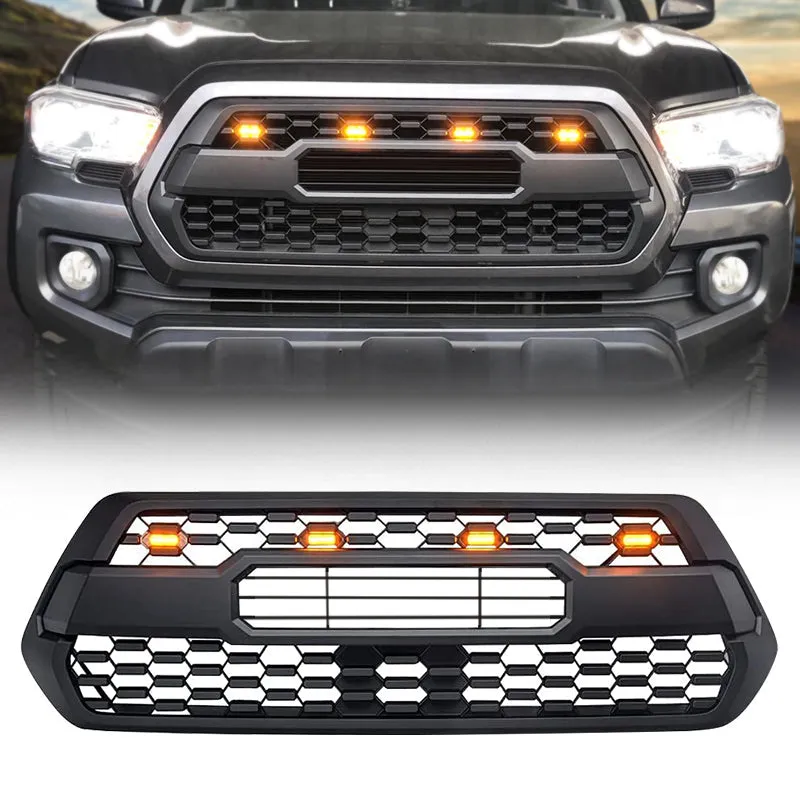 Roxmad TRD Pro Style Front Grill with Raptor Lights for 2016-2023 Toyota Tacoma