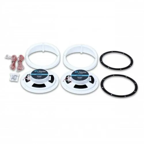 Rv Media 6 Inch 200 Watt Waterproof Outdoor Speakers With Led 041850 Caravan
