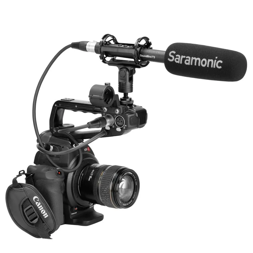 Saramonic SoundBird T3 Professional Shotgun Microphone with Li-Ion Battery, Low-Cut & Hi-Boost Filters, -10dB Pad, Shock Mount, Windscreen, XLR Cable, Hard Case & More