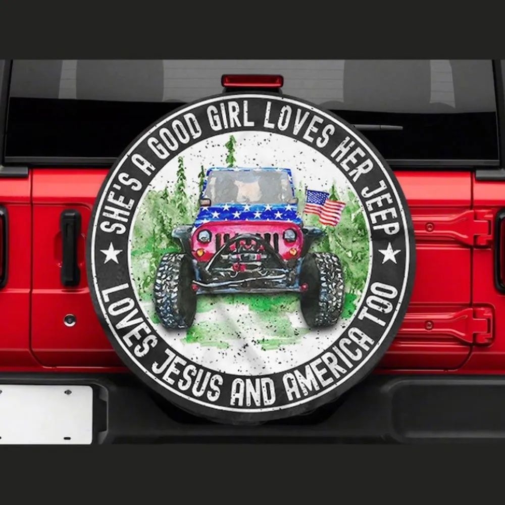 She Love Her Love Jesus Car Spare Tire Cover - Gift For Campers