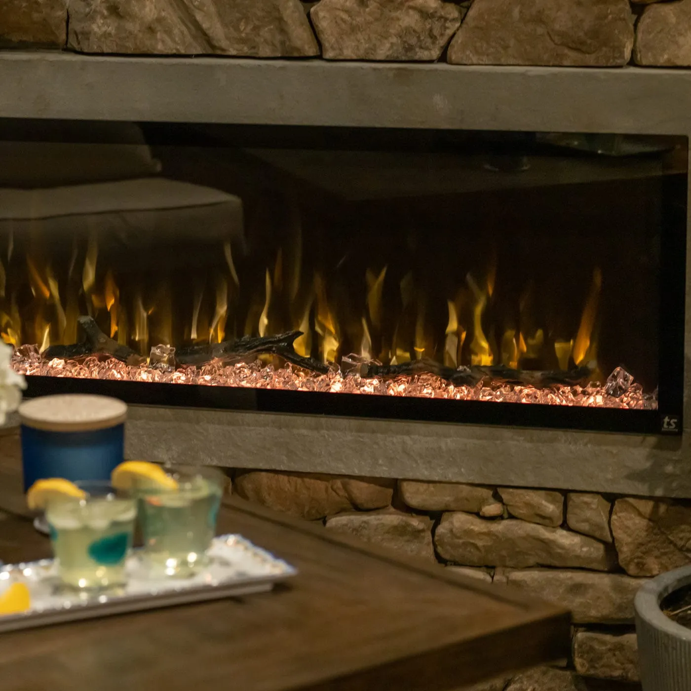 Sideline Elite 60 Outdoor Weatherproof 80049 (No Heat) Smart WiFi Enabled Electric Fireplace (Alexa/Google Compatible) Refurbished