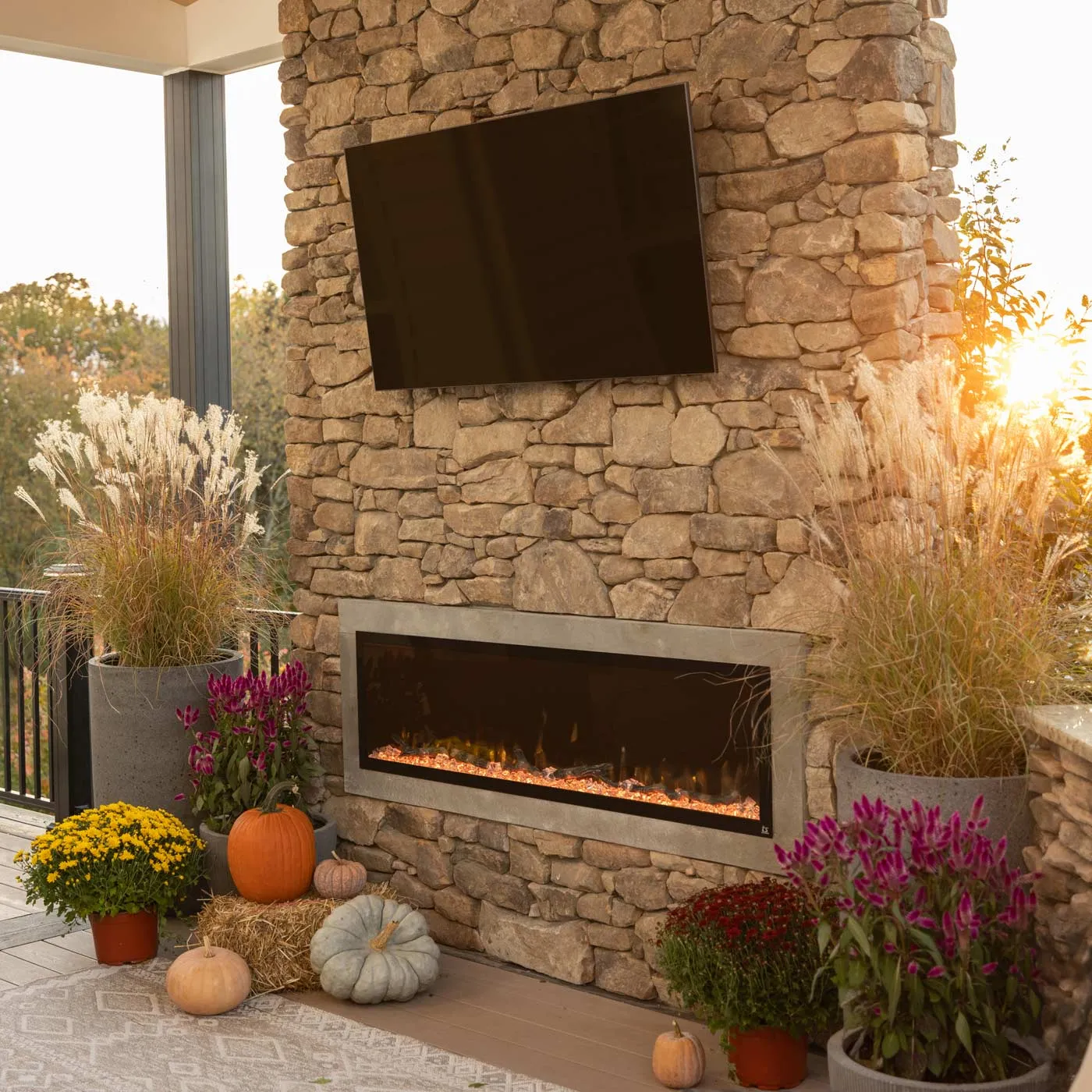 Sideline Elite 60 Outdoor Weatherproof 80049 (No Heat) Smart WiFi Enabled Electric Fireplace (Alexa/Google Compatible) Refurbished