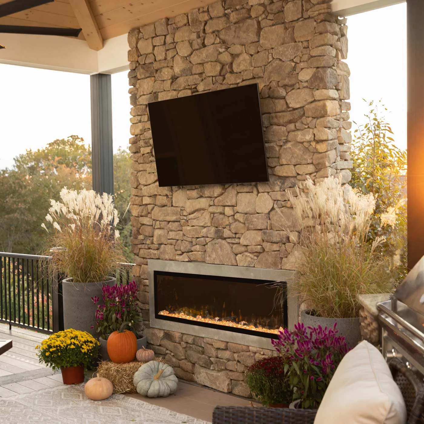 Sideline Elite 60 Outdoor Weatherproof 80049 (No Heat) Smart WiFi Enabled Electric Fireplace (Alexa/Google Compatible) Refurbished