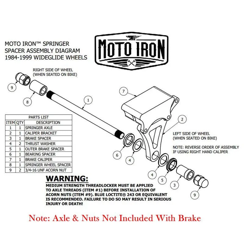 Springer Front End Brake Caliper Kit Left Side Chrome