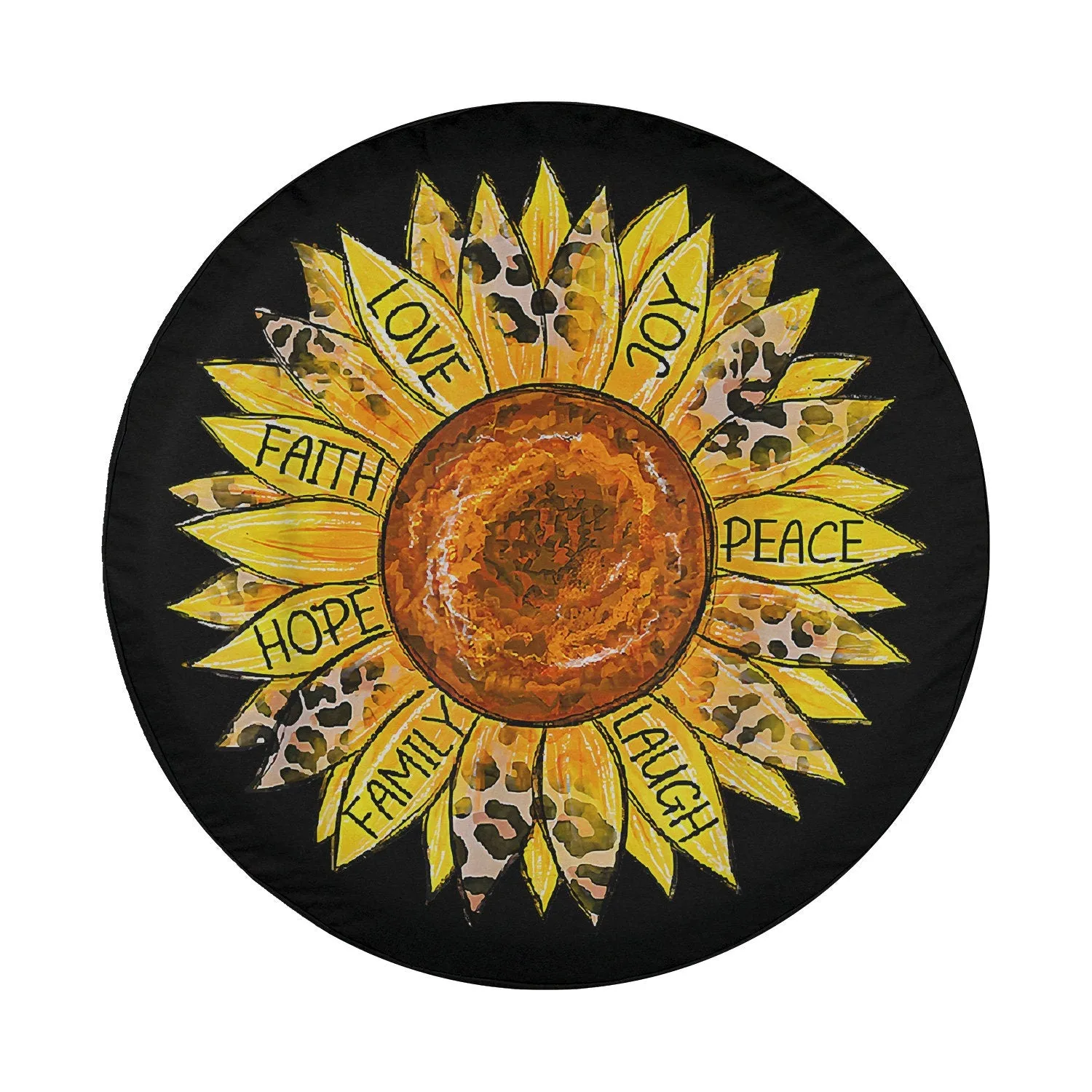 Sunflower Butterfly Faith Hope Love Christian Spare Tire Cover - Bible Verse Tire Cover