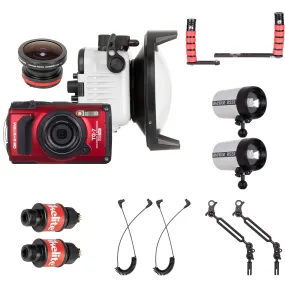 Underwater Housing, OM System Tough TG-7 Camera and Strobes Wide Angle Kit