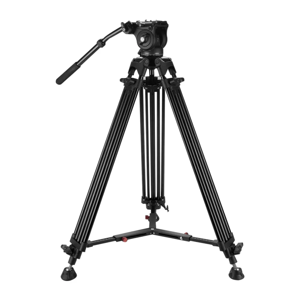 WEIFENG WF-616 Professional Video Tripod with 75mm Bowl Fluid Head 360° Pan & -75°/ 90° Tilt, Quick Release Plate, 1/4" & 3/8" Attancement Threads, 180cm Max. Height, 8kg Max. Load Capacity for DSLR, SLR, Mirrorless, Movie, Cinema Camera