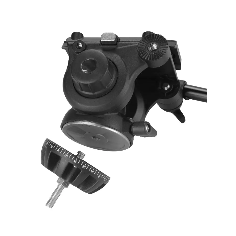 WEIFENG WF-616 Professional Video Tripod with 75mm Bowl Fluid Head 360° Pan & -75°/ 90° Tilt, Quick Release Plate, 1/4" & 3/8" Attancement Threads, 180cm Max. Height, 8kg Max. Load Capacity for DSLR, SLR, Mirrorless, Movie, Cinema Camera