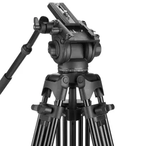 WEIFENG WF-616 Professional Video Tripod with 75mm Bowl Fluid Head 360° Pan & -75°/ 90° Tilt, Quick Release Plate, 1/4" & 3/8" Attancement Threads, 180cm Max. Height, 8kg Max. Load Capacity for DSLR, SLR, Mirrorless, Movie, Cinema Camera