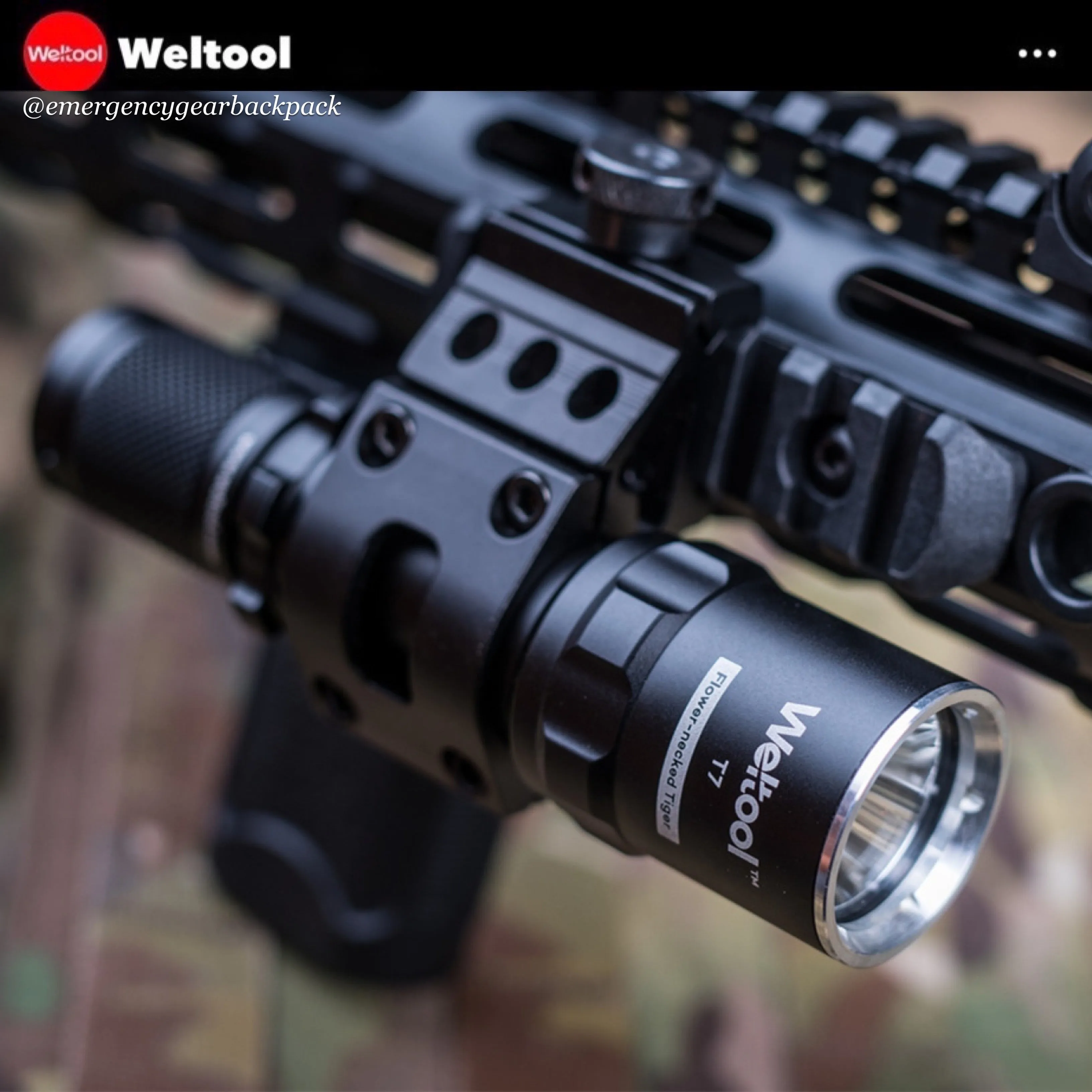 Weltool T7 Compact Tactical Flashlight 296 Lumens 201M
