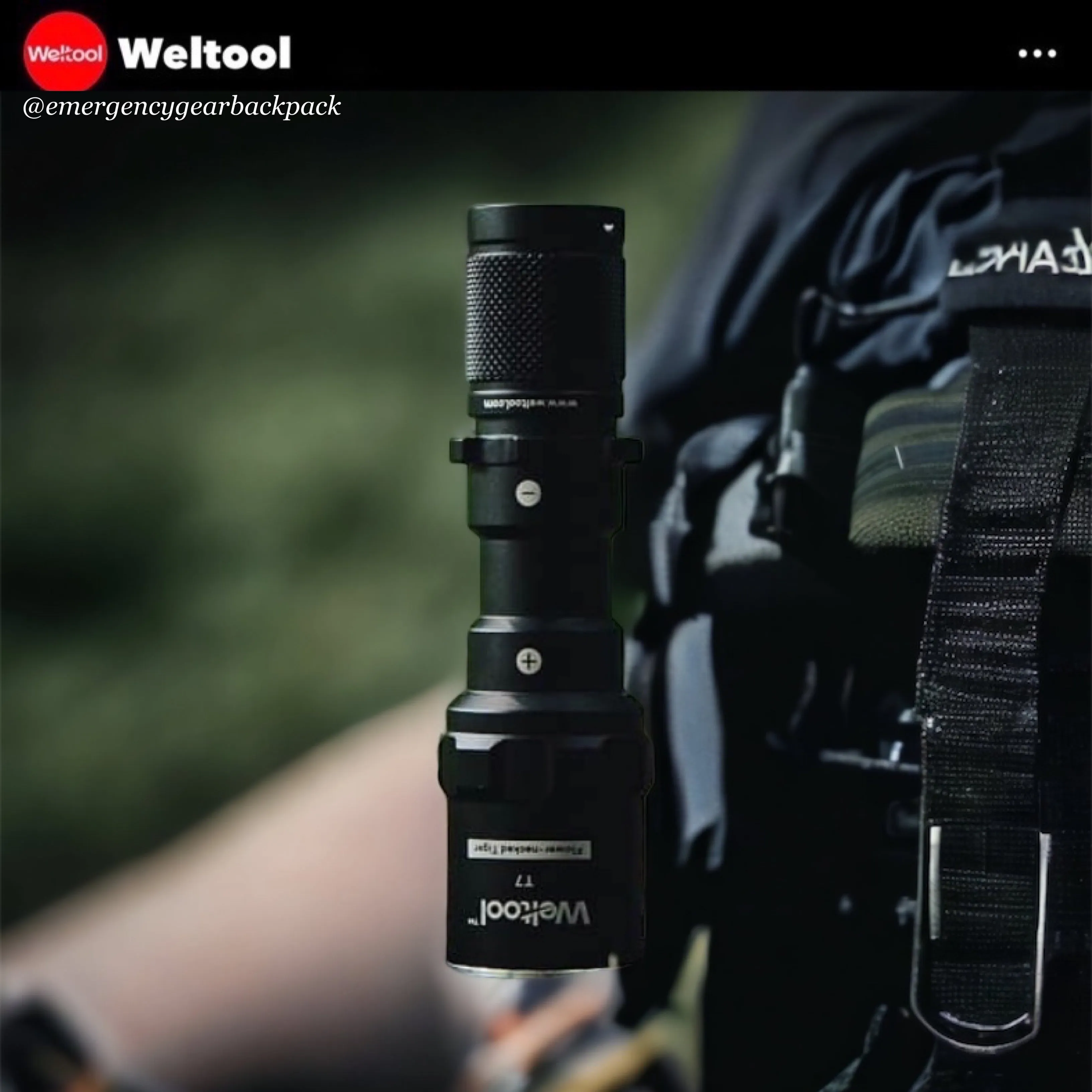 Weltool T7 Compact Tactical Flashlight 296 Lumens 201M