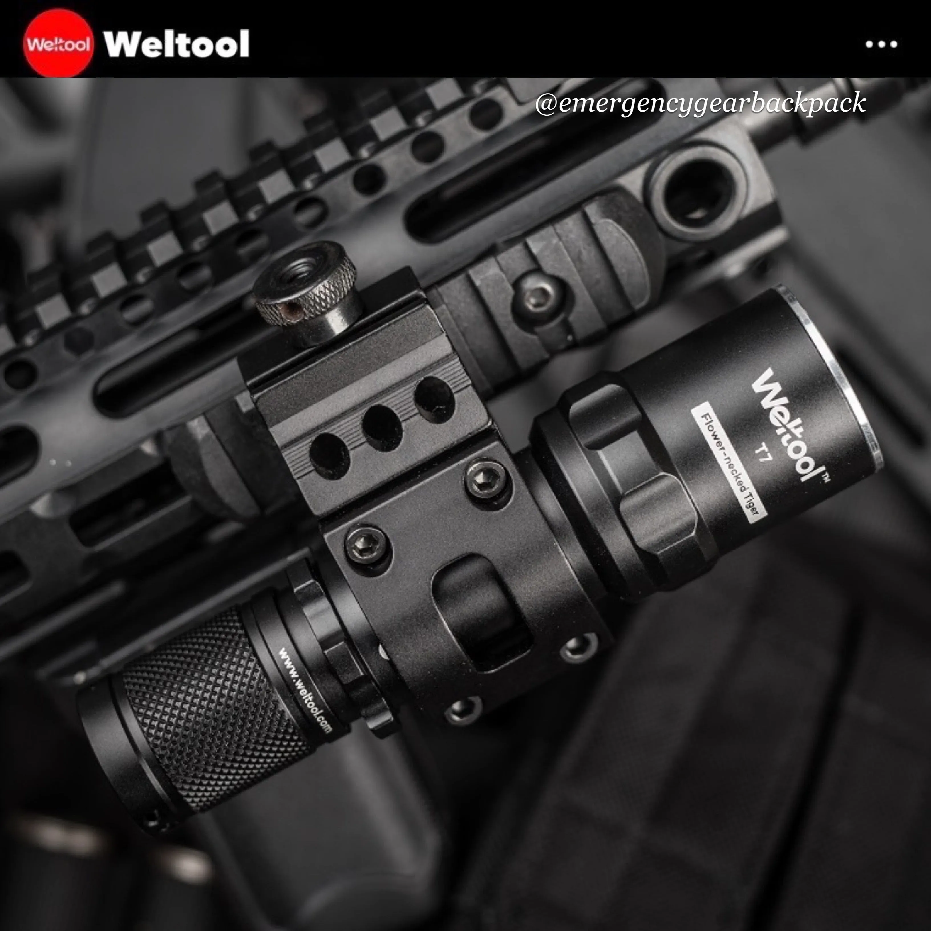 Weltool T7 Compact Tactical Flashlight 296 Lumens 201M