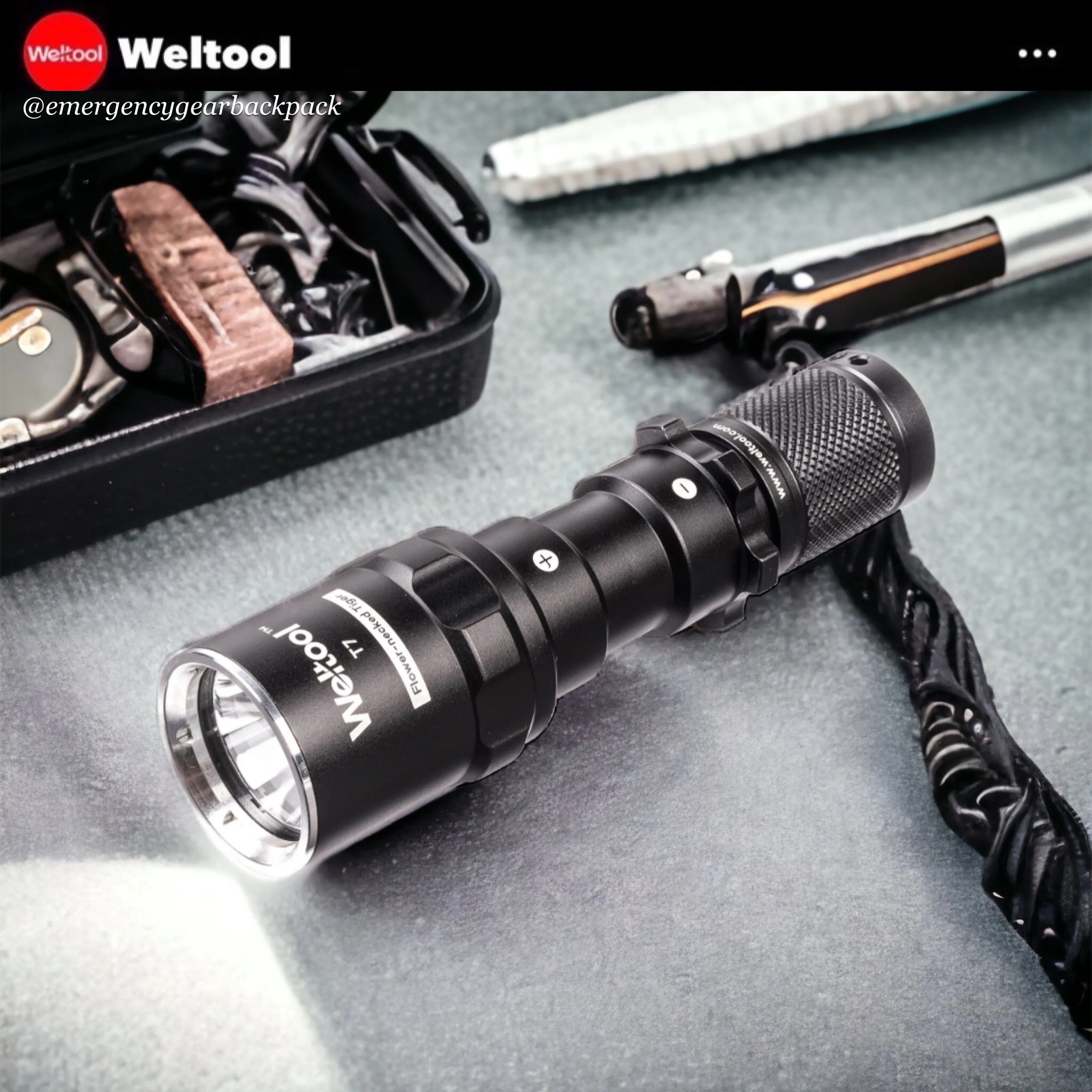 Weltool T7 Compact Tactical Flashlight 296 Lumens 201M