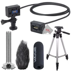 Zoom ECM-3 9.8' Extension Cable for Mic Capsule with Action Camera Mount   Zoom SGH-6 Shotgun Microphone Capsule    ZOOM WSS-6 Windscreen For SGH-6 and SSH-6 Shotgun Mic Capsules   Tall Tripod
